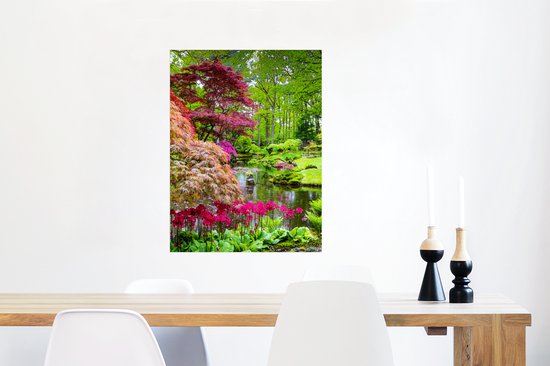 Poster Bomen - bloemen - Japans - Natuur - Water - 60x80 cm
