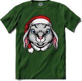 Flappy het kerst konijn - T-Shirt - Heren - Bottle Groen - Maat 4XL