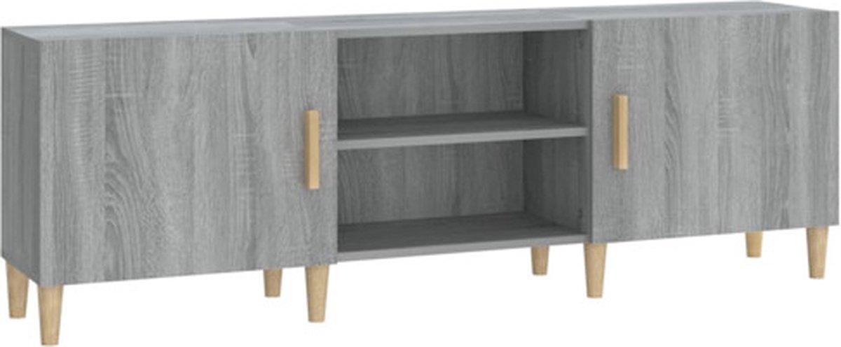 vidaXL - Tv-meubel - 150x30x50 - cm - bewerkt - hout - grijs - sonoma - eikenkleurig