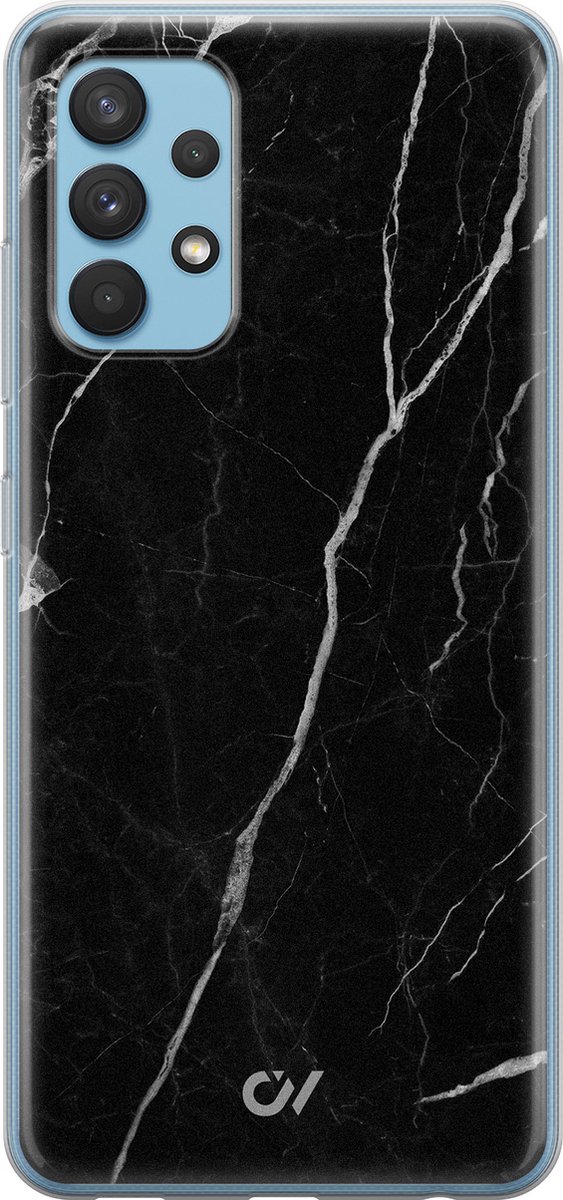 Samsung A32 4G hoesje - Marble Noir - Marmer - Zwart - Soft Case Telefoonhoesje - TPU Back Cover - Casevibes