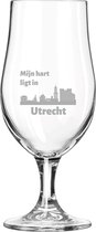 Gegraveerde bierglas op voet 49cl Utrecht