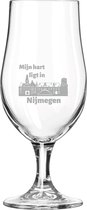 Gegraveerde bierglas op voet 49cl Nijmegen