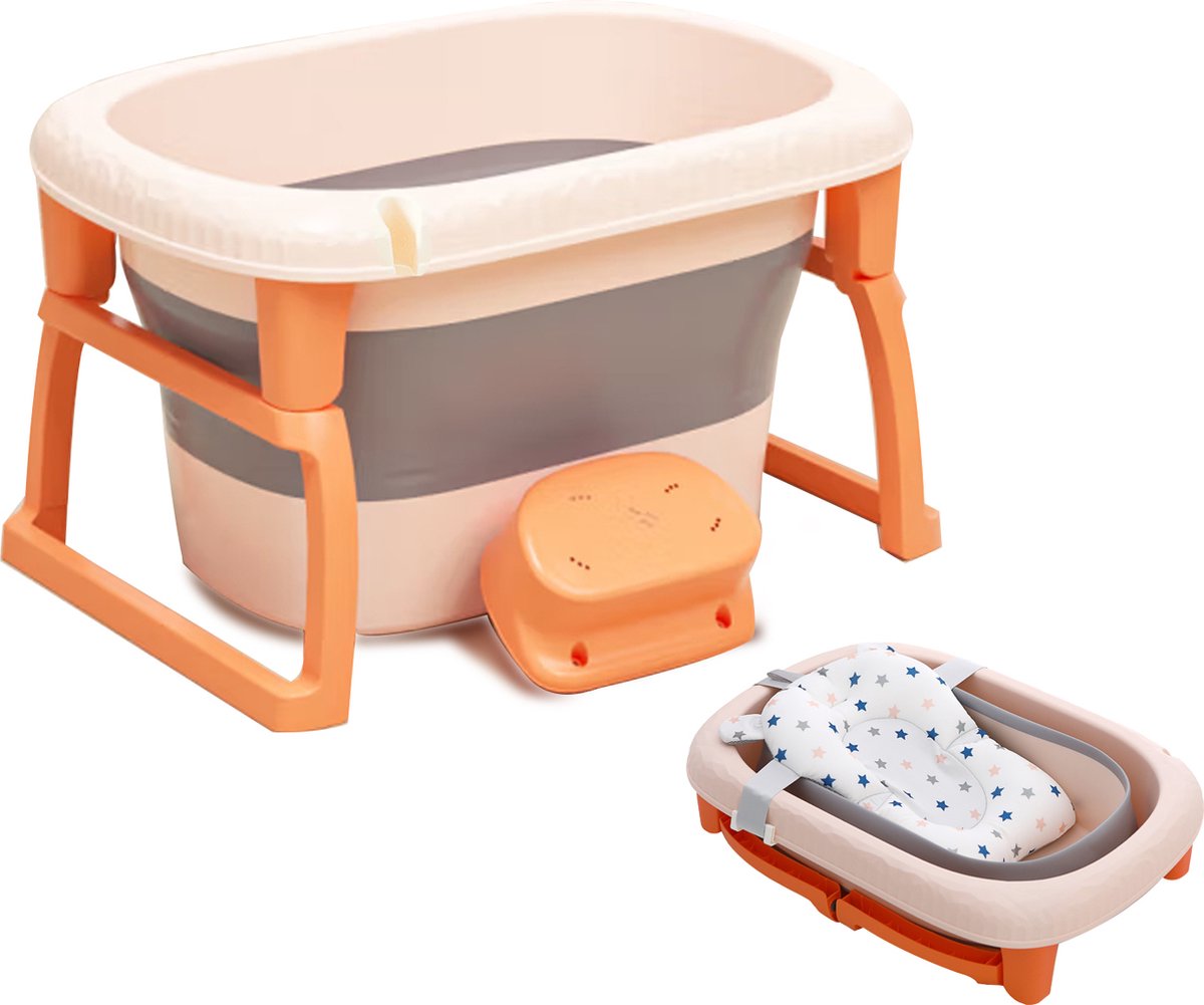 Goedkoopste K IKIDO Babybadje - Inklapbaar bad - Bad Baby - Zitbad - Bath bucket - Opvouwbaar bad kinderen - Baby badje - Opvouwbaar bad baby - baby badkussen - Geschikt voor kinderen van 0-12 - Met standaard, Met badmat, Met badkruk