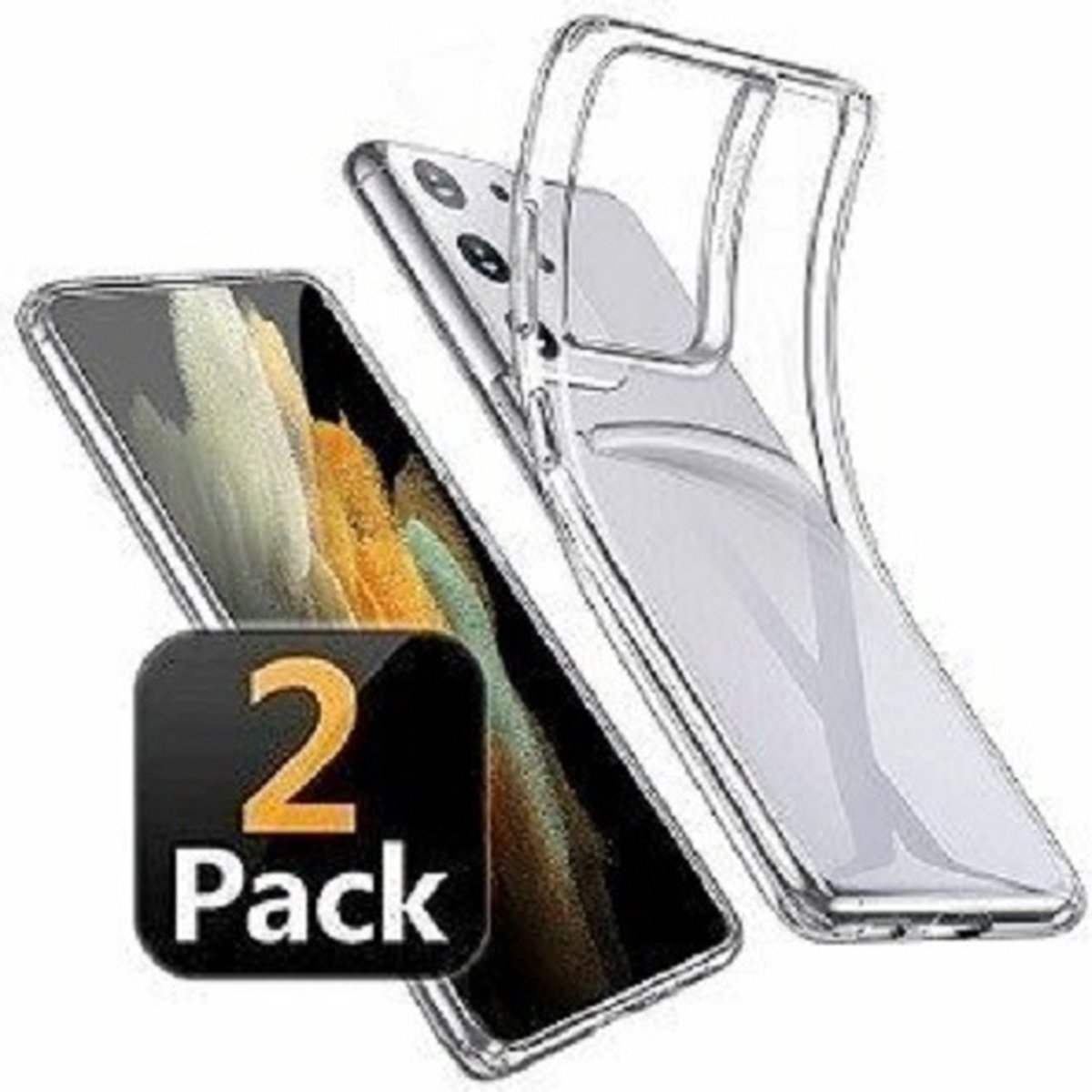 Samsung Galaxy S21 Plus Hoesje Siliconen TPU Transparant 2x