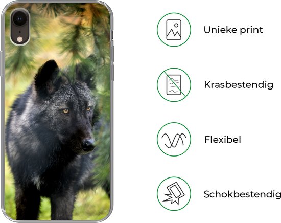 Coque iPhone XR - Loup - Macro - Feuilles - Siliconen