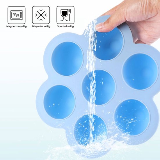 Babyvoeding bewaarbakjes - Bewaarbakjes babyvoeding - Ijsvormpjes siliconen - Vormpjes voor ijsjes - Babyvoedingsaccessoires - Multiset van 2 bakjes - 14 porties - Diepvries, magnetron & vaatwasser veilig - 100% BPA vrij van Jellyfish Concepts — afbeelding 3