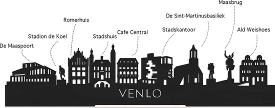 Skyline Telefoonhouder Venlo Eikenhout - Smartphone Tablet Houder 7x15 cm - iPad / iPhone / Smartphone tafel standaard desktop - Thuis werken - Cadeau - WoodWideCities