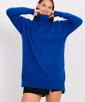 SOCKSTON-Coltrui Dames-Dames Trui met Turtleneck -Dagelijks Comfort Hoogwaardig Kwaliteit-Maat One Size- saks blue