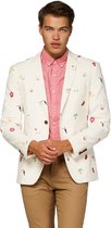 OppoSuits Deluxe Tropical - Summer Icons  - Heren Blazer - Zomers - Off White - Maat EU 54