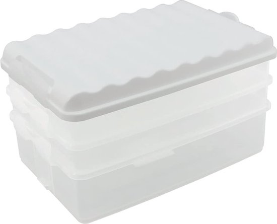 2 Boîtes Hermétiques Pour Pain Croustillant - 1.65 Litre - Environ 20x9x14 Cm - Couleurs Gris Et Blanc - Pour Cuisine, Voyage, Camping