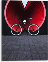 WallClassics - Acrylglas - Wielrenfiets voor Tunnel geparkeerd - 30x40 cm Foto op Acrylglas (Wanddecoratie op Acrylaat)