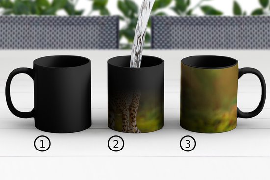 Mug Magique - Mug Photo sur Chaleur - Mug à Café - Animaux Sauvages - Herbe - Léopard - Nature - Mug Magic - Tasse - 350 ML - Mug à Thé