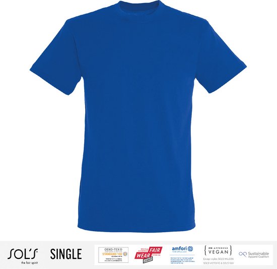 Sol's Heren T-Shirt 100% biologisch katoen Ronde hals Royal Blue Maat M