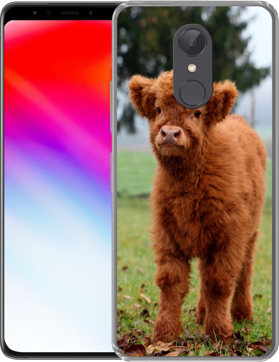 Coque de téléphone compatible avec Xiaomi Redmi 5 - Highlander écossais - Veau - Herbe - Coque en Siliconen