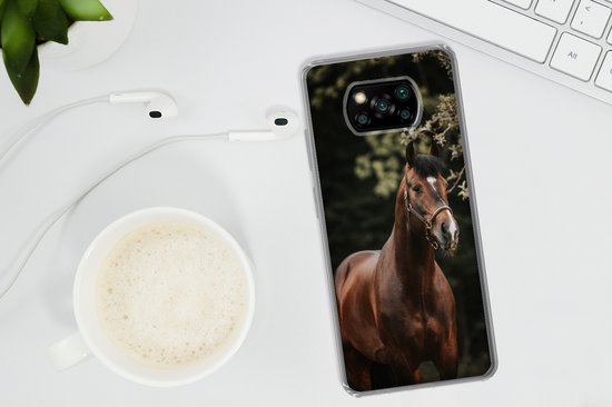 Coque NFC pour Xiaomi Poco X3 - Cheval, Branches, Portrait - Coque en Siliconen