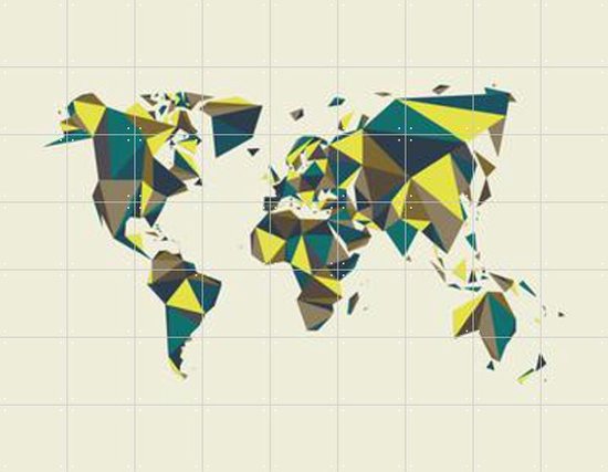 IXXI World Map 3D Spring - Wanddecoratie - Abstract - 180 x 140 cm