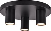 Ylumen - Plafondlamp Tag 3 lichts - Ø 30 cm – zwart – 3x GU10 - Vaste spots - Moderne plafondlamp – Spot woonkamer