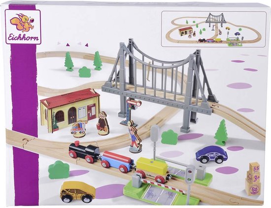 Eichhorn Wooden Train Tracks - Set Of 4 Short Straight Pieces