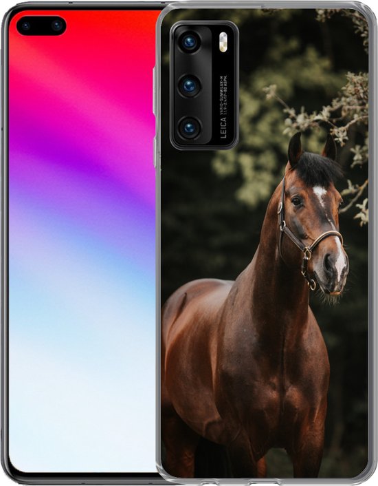Coque Huawei P40 - Cheval - Branches - Portrait - Coque de téléphone en Siliconen