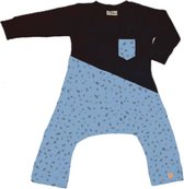 Spreid/ Pavlik/ Gips onesie zwart met spikkel blauw