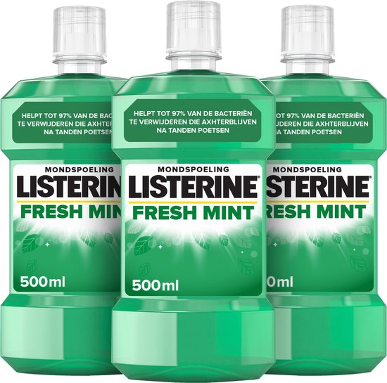 LISTERINE Fresh Mint, mondspoeling met essentiële oliën voor een langdurig frisse...