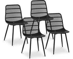 Fromm & Starck - Stoel - set van 4 - tot 150 kg - zitting 46,5 x 45,5 cm - zwart
