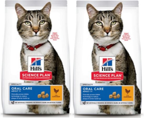 2x Hill's - feline adult oral care Kip - Kattenvoer - 1.5kg