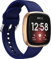 By Qubix geschikt voor Fitbit Versa 3 - Fitbit Versa 4 - Fitbit Sense 1 - Fitbit Sense 2 - Siliconen bandje - Donkerblauw Smartwatchbandje bandje Armband Polsband Strap Band