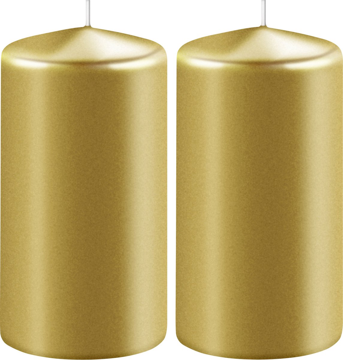Enlightening Candles 2x Metallic gouden cilinderkaarsen/stompkaarsen 6 x 10 cm 36 branduren - Geurloze kaarsen metallic goud - Woondecoraties Goudkleurig