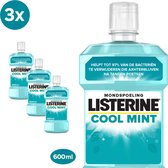 Bol.com LISTERINE® Fresh Mint mondspoeling met essentiële oliën voor een langdurig frisse adem 3x600ml aanbieding