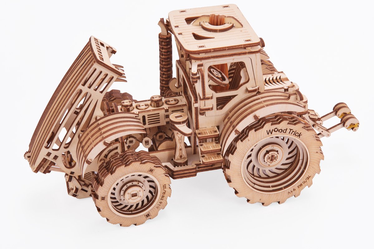 Wood Trick – Modelbouw 3D houten puzzel – Tractor (WDTK006) – 401 stuks - Geen lijm noch verf nodig! — afbeelding 7