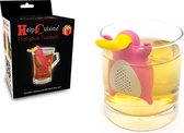 HelpCuisine® theezeef theefilter theebol in de vorm van een vogelbekdier (1 x vogelbekdier met originele verpakking (Roze)