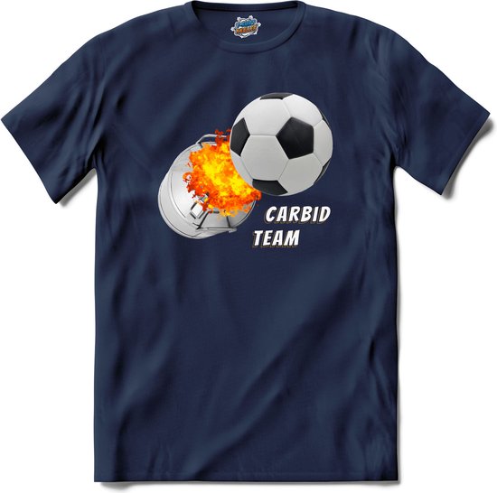 Foto: Carbid bus voetbal schieten oud en nieuw melkbus vuurwerk t shirt unisex navy blue maat xxl