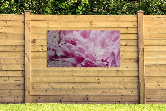 Affiche clôture Fleurs - Rose - Nature - 200x100 cm - Toile de jardin