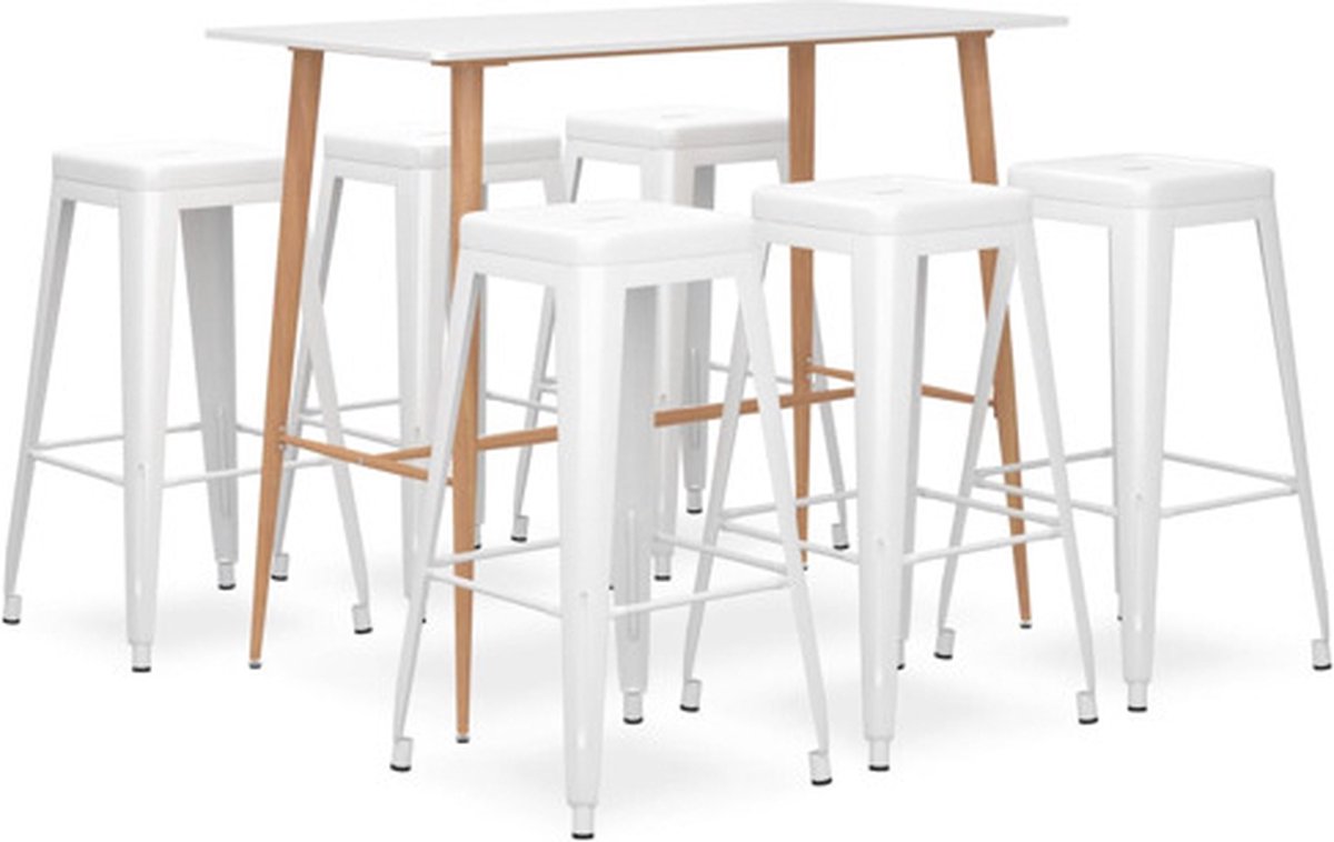 vidaXL - 7-delige - Barset - wit