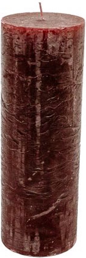 Bougie pilier - Rouge - 7x20cm - paraffine - lot de 2