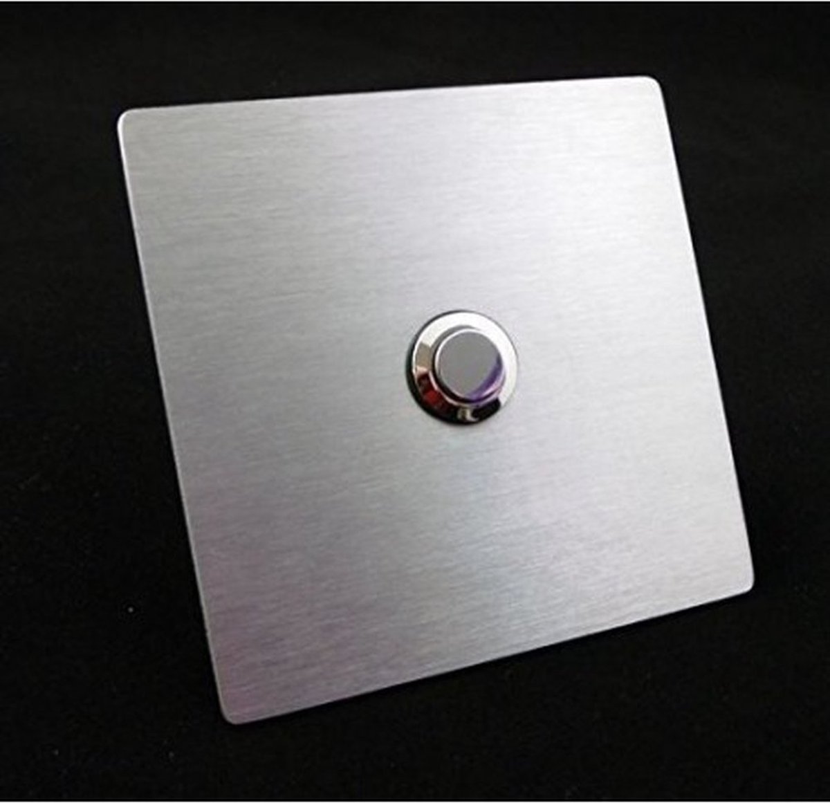 Eurosell belknop V2A Design belplaat roestvrij echt metaal belplaat vierkant afgerond zilver belknop knop deurbel