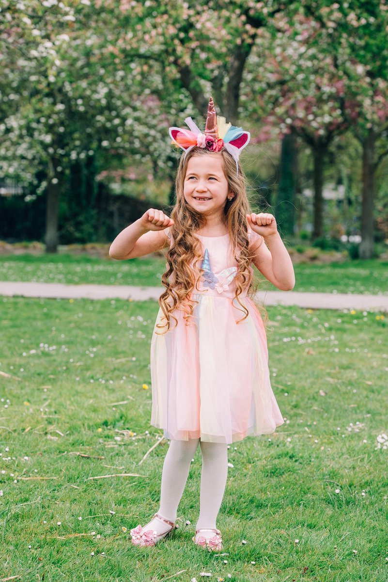 Unicorn - Prinsessenjurk meisje - Fidget toys - Lange handschoenen - Roze jurk - Eenhoorn - Haarband - Het Betere Merk - Verkleedkleren Meisje — afbeelding 3