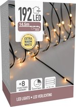 LED Verlichting 192 LED - extra warm wit - op batterij - 8 Lichtfuncties - Timer - Soft Wire