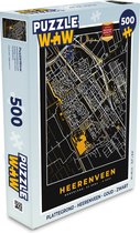 Puzzel Plattegrond - Heerenveen - Goud - Zwart - Legpuzzel - Puzzel 500 stukjes - Stadskaart