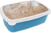 Broodtrommel Blauw - Lunchbox - Brooddoos - Graan - Pastel - Stilleven - 18x12x6 cm - Kinderen - Jongen