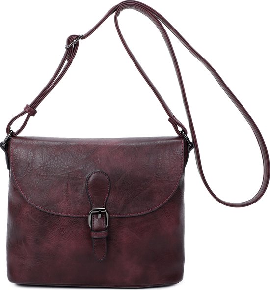 Ines Delaure- Paris - Crossbody handtas met flap en instelbare riem - violet-paars