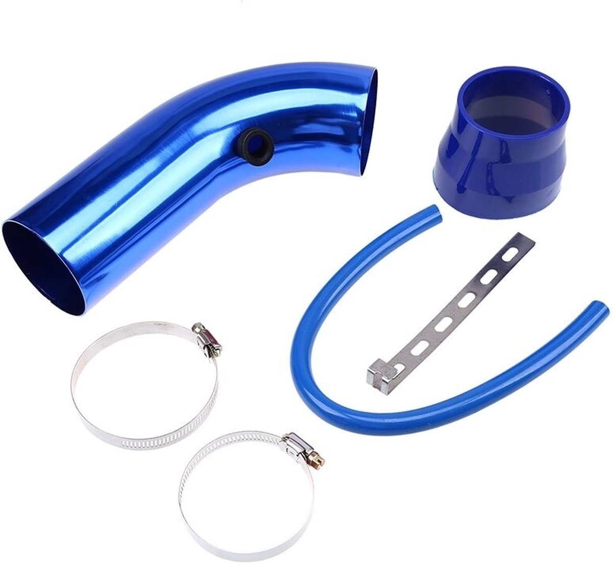 Luchtinlaatbuis 76mm Universele Auto Race Koude Lucht Inlaat Systeem Turbo Inductie Buis Kit Aluminium Met Kegel Luchtfilter Inlaat Luchtinlaatslang( Blauw