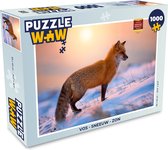 Puzzel Vos - Sneeuw - Zon - Legpuzzel - Puzzel 1000 stukjes volwassenen