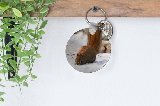 Porte-clés - Écureuil - Loup - Neige - Hiver - Plastique - Rond - Distribuer des cadeaux