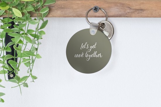 Porte-clés - Proverbes - Let's cuisiner ensemble - Citations - Cuisine - Plastique - Rond - Distribution de cadeaux