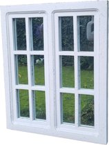 Miroir de jardin 58cm blanc - Miroir rectangle à carreaux