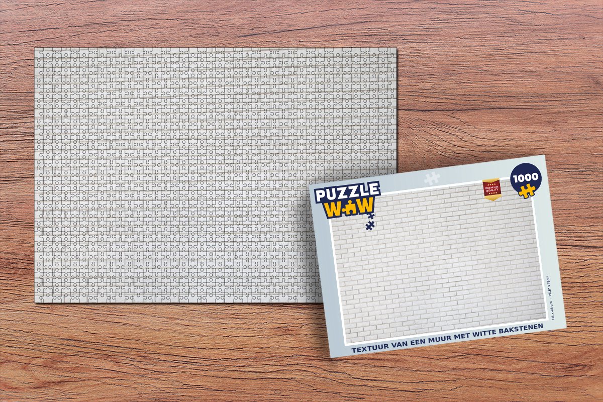 Puzzel Wit - Muur - Bakstenen - Legpuzzel - Puzzel 1000 stukjes volwassenen