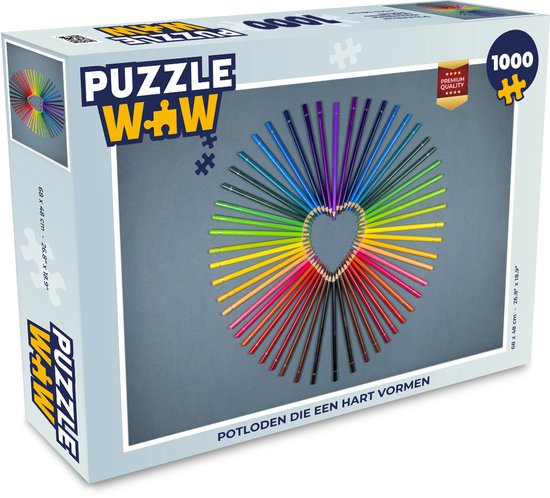 Puzzel Hart - Potloden - Regenboog - Abstract - Legpuzzel - Puzzel 1000  stukjes... | bol.com