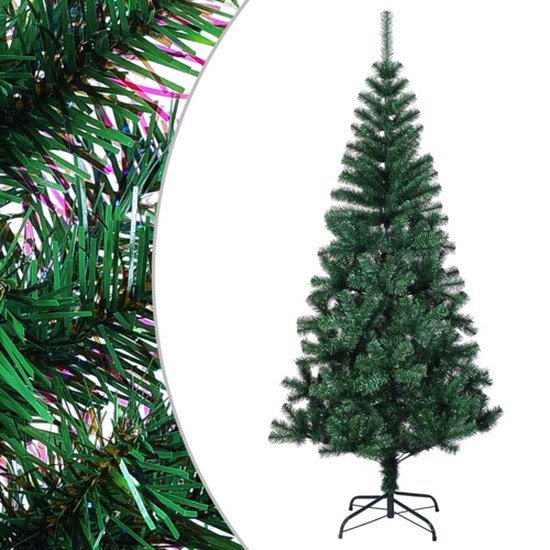 vidaXL - Kunstkerstboom - met - iriserende - uiteinden - 240 - cm - PVC - groen